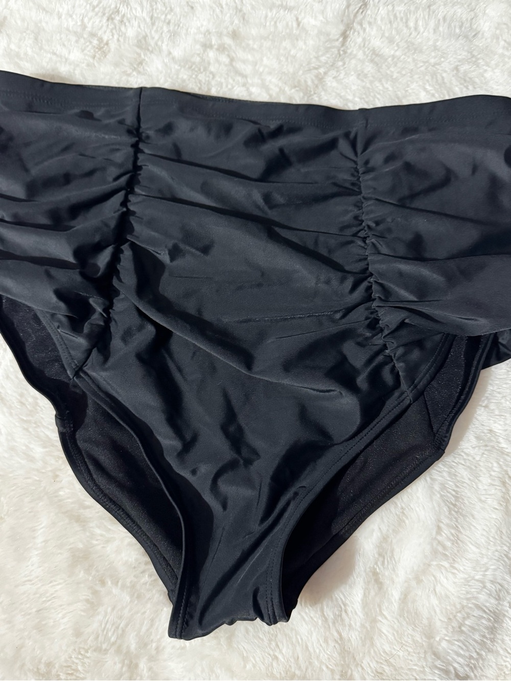 Old Navy Black Ruched One-Piece Swimsuit